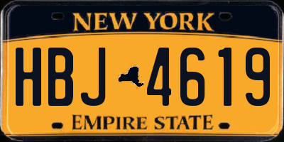 NY license plate HBJ4619