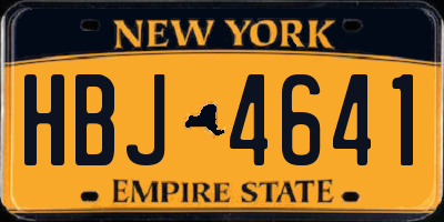 NY license plate HBJ4641