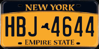 NY license plate HBJ4644