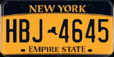 NY license plate HBJ4645