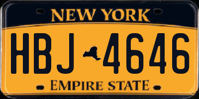 NY license plate HBJ4646