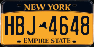 NY license plate HBJ4648