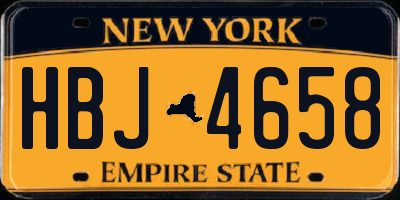 NY license plate HBJ4658