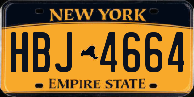 NY license plate HBJ4664