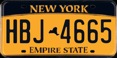 NY license plate HBJ4665