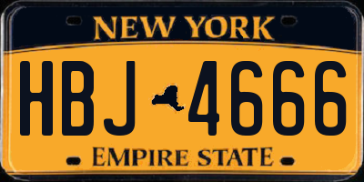 NY license plate HBJ4666