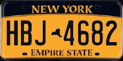 NY license plate HBJ4682