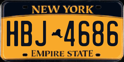 NY license plate HBJ4686