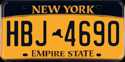 NY license plate HBJ4690