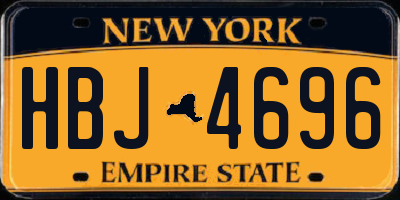 NY license plate HBJ4696
