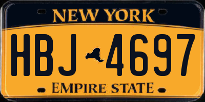 NY license plate HBJ4697