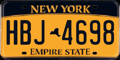 NY license plate HBJ4698