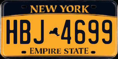 NY license plate HBJ4699