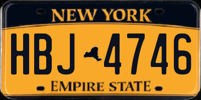 NY license plate HBJ4746