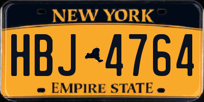 NY license plate HBJ4764