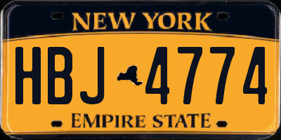 NY license plate HBJ4774