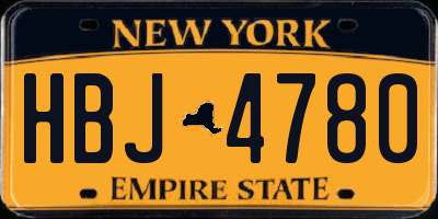 NY license plate HBJ4780