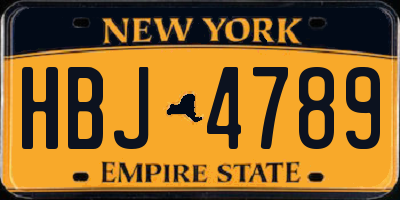 NY license plate HBJ4789