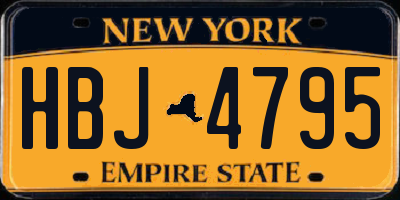 NY license plate HBJ4795