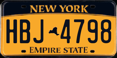 NY license plate HBJ4798