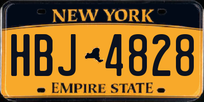 NY license plate HBJ4828