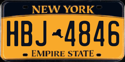 NY license plate HBJ4846
