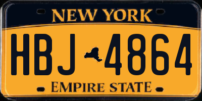 NY license plate HBJ4864