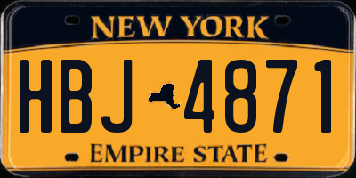 NY license plate HBJ4871
