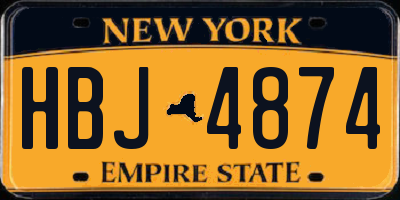 NY license plate HBJ4874