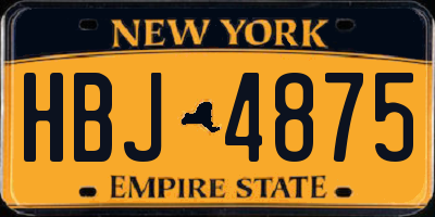 NY license plate HBJ4875