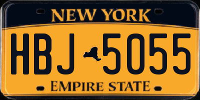 NY license plate HBJ5055