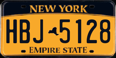 NY license plate HBJ5128