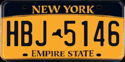 NY license plate HBJ5146