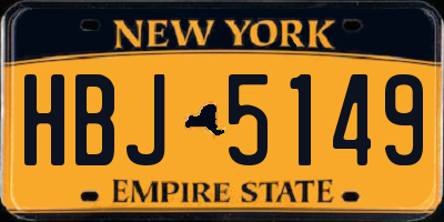 NY license plate HBJ5149