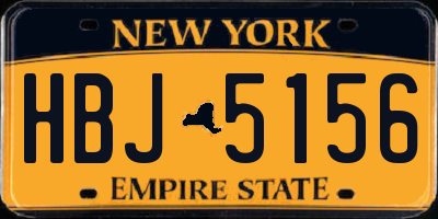NY license plate HBJ5156