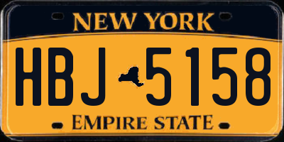 NY license plate HBJ5158