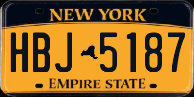 NY license plate HBJ5187