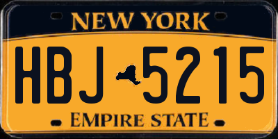 NY license plate HBJ5215