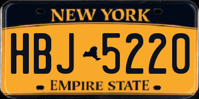 NY license plate HBJ5220