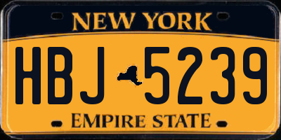 NY license plate HBJ5239