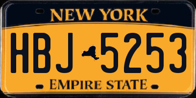 NY license plate HBJ5253