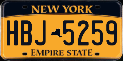 NY license plate HBJ5259