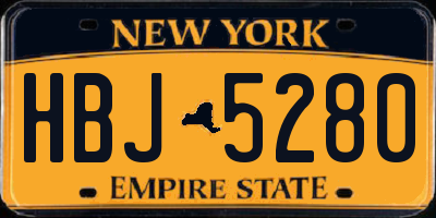 NY license plate HBJ5280