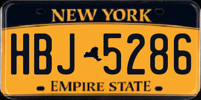 NY license plate HBJ5286