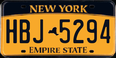 NY license plate HBJ5294