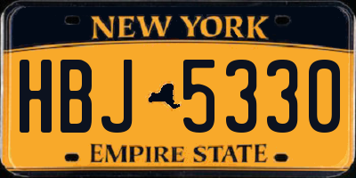 NY license plate HBJ5330