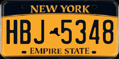 NY license plate HBJ5348