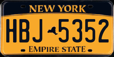 NY license plate HBJ5352