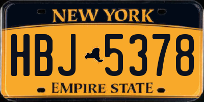 NY license plate HBJ5378