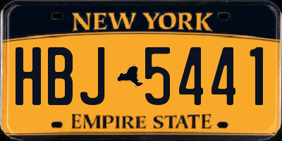 NY license plate HBJ5441